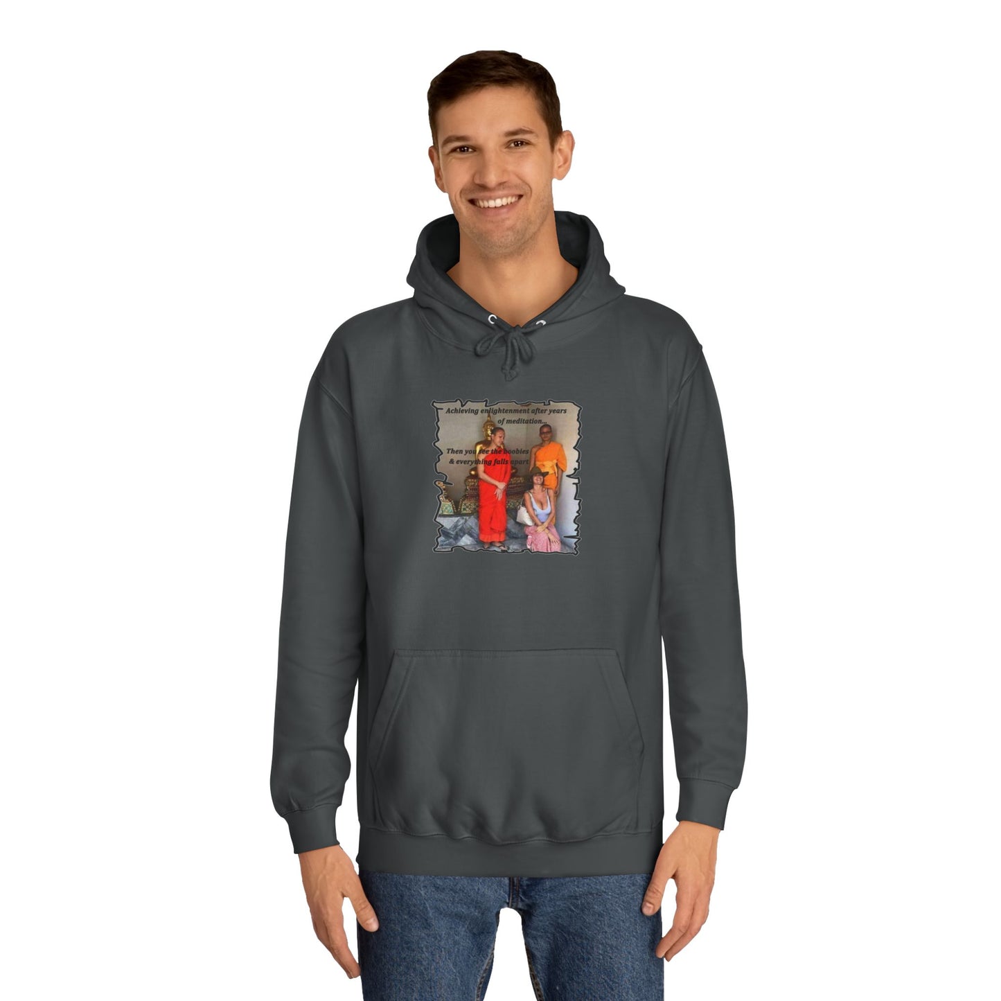 Get Yours Now -- Cheeky Buddhist Humorous Meditation Temptation and Enlightenment (Hoodie - Cozy and Durable)