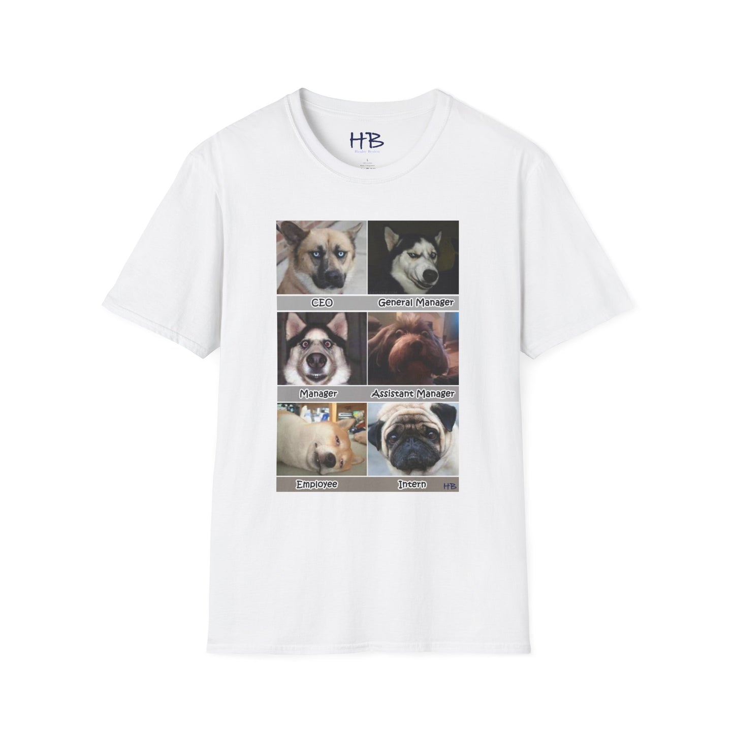 Stressful hierarchy in management company represented by dog faces :P