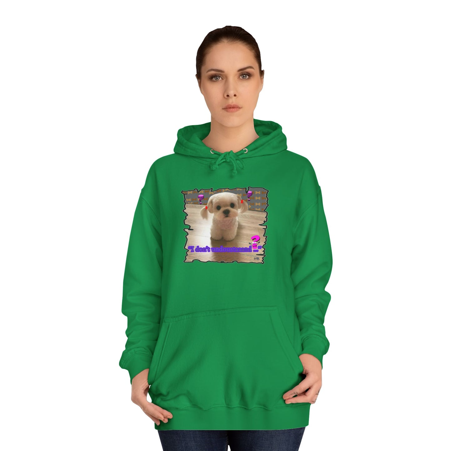 Baby Bichon Maltese with cluelessness innocent look "I don't undoustaaaand" (Hoodie - Cozy and Durable)