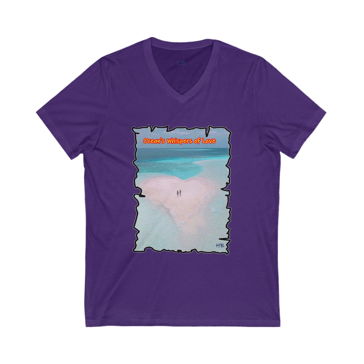 Mystical Sands: Love's Eternal Enchantment Ode to Love (Unisex Jersey Short Sleeve V-neck - Comfortable Everyday Wear)