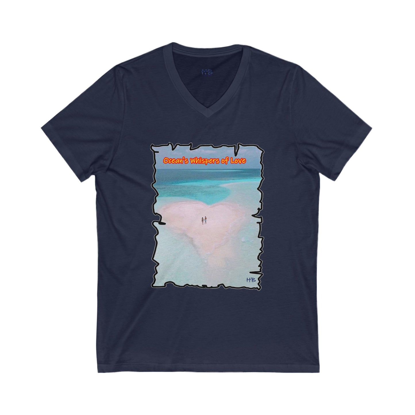 Mystical Sands: Love's Eternal Enchantment Ode to Love (Unisex Jersey Short Sleeve V-neck - Comfortable Everyday Wear)