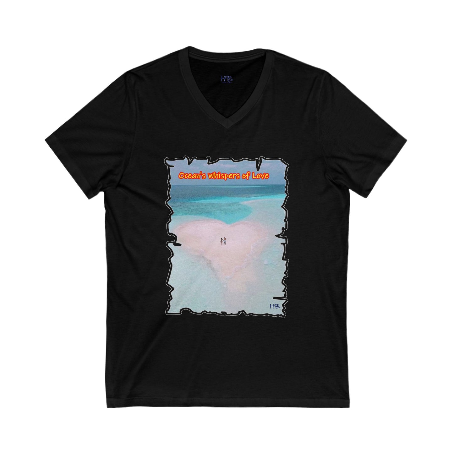 Mystical Sands: Love's Eternal Enchantment Ode to Love (Unisex Jersey Short Sleeve V-neck - Comfortable Everyday Wear)