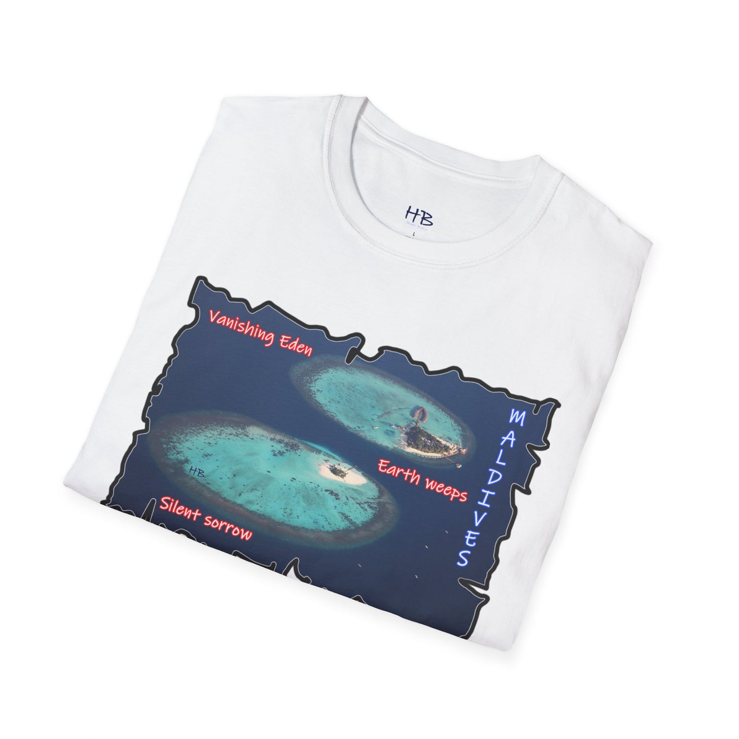 Climate Crusader Earth's Cry Tee;  Ocean's Embrace Crisis Conscious Maldives Melancholy