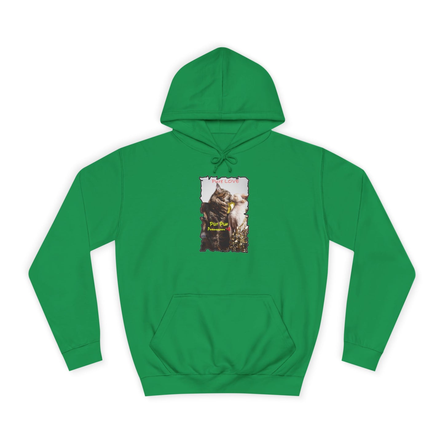 Get Yours Now -- Pure LOVE Cats kissing (Hoodie - Cozy and Durable)