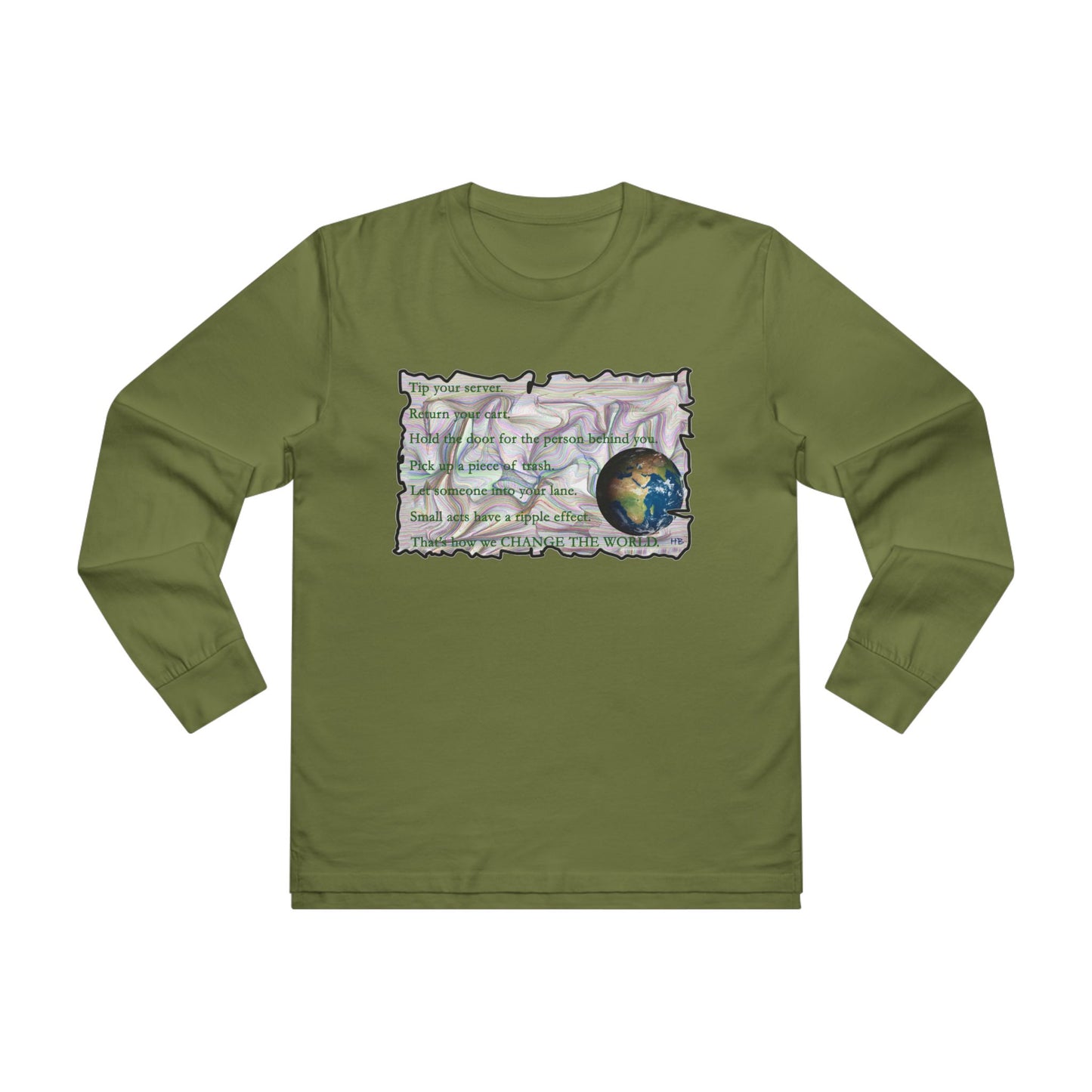Take Action to Change the World Ripple Effect (Men's Base Longsleeve Tee - All-Season Wear)