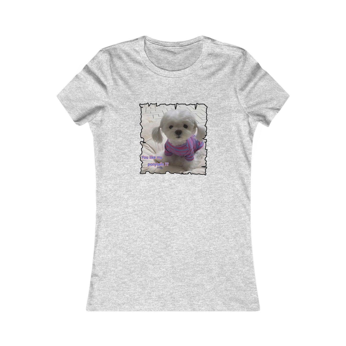 Bichon Maltese extra cute ponytails (Women - Premium Cotton Tee)