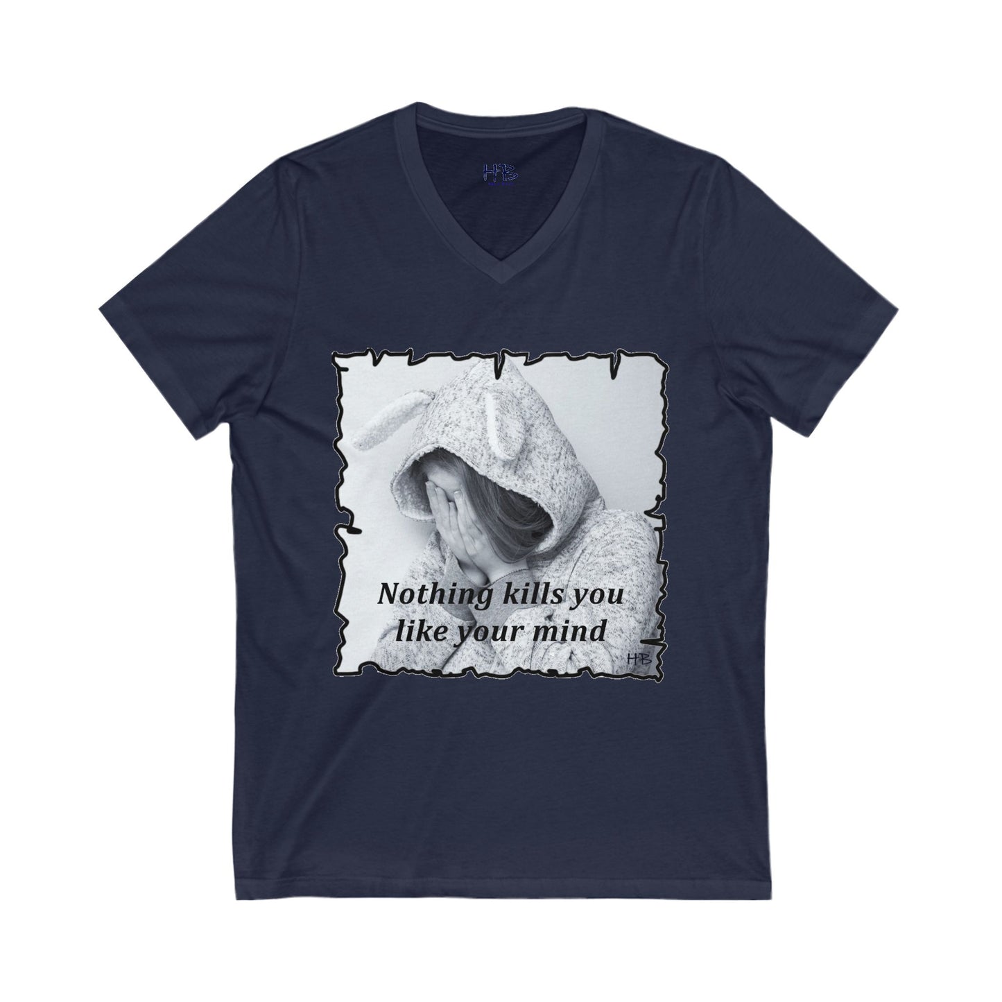 Mental Fortress brings Inner Peace (Unisex Jersey Short Sleeve V-neck - Comfortable Everyday Wear)