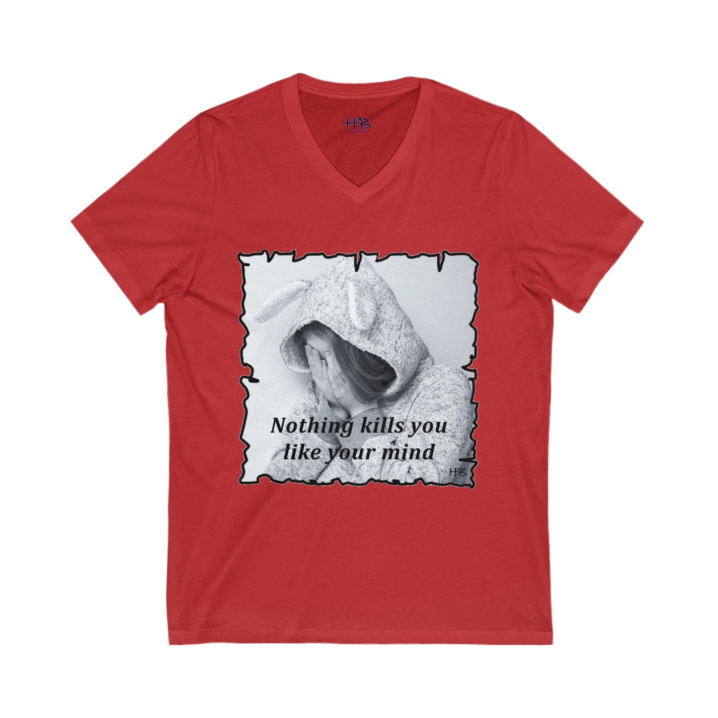 Mental Fortress brings Inner Peace (Unisex Jersey Short Sleeve V-neck - Comfortable Everyday Wear)