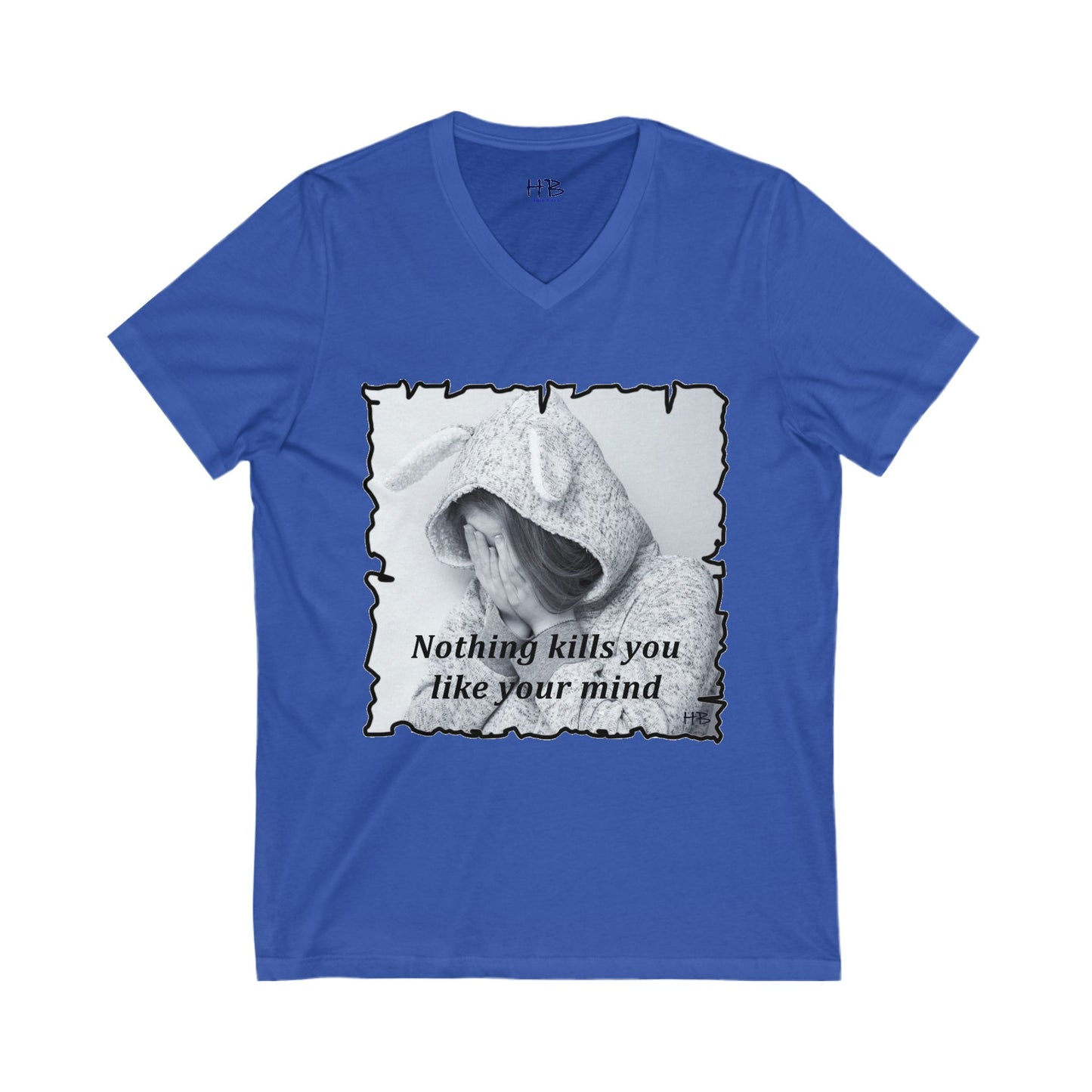 Mental Fortress brings Inner Peace (Unisex Jersey Short Sleeve V-neck - Comfortable Everyday Wear)