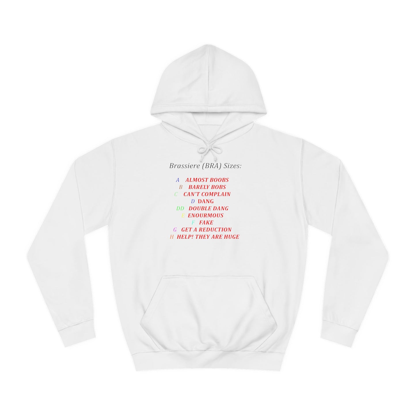 Get Yours Now -- Humorous Bra Sizing Chart (Hoodie - Cozy and Durable)