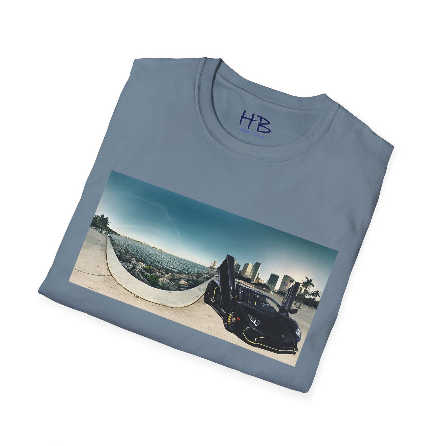 Black Lamborghini Aventador giving back to ocean in downtown