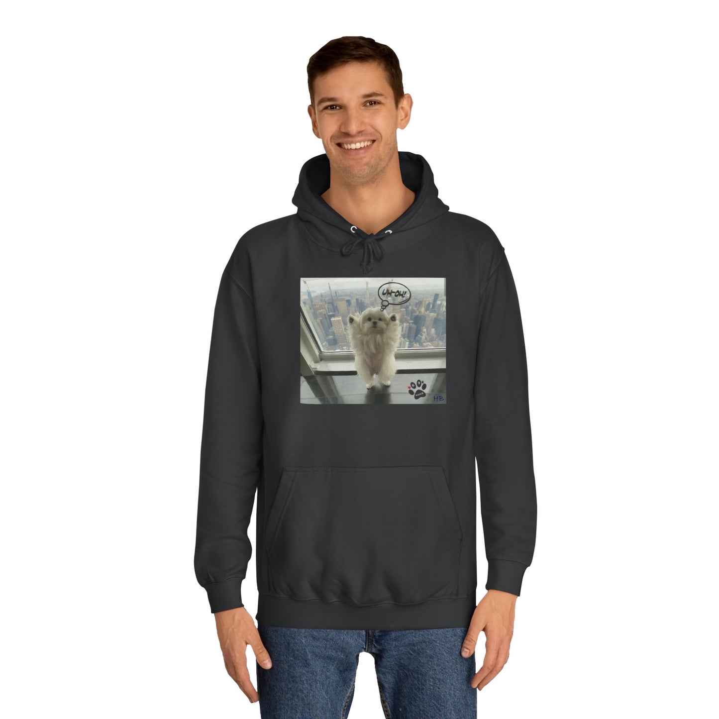 Bichon Maltese paws in the air in trouble with K9 dog patrol (Hoodie - Cozy and Durable)