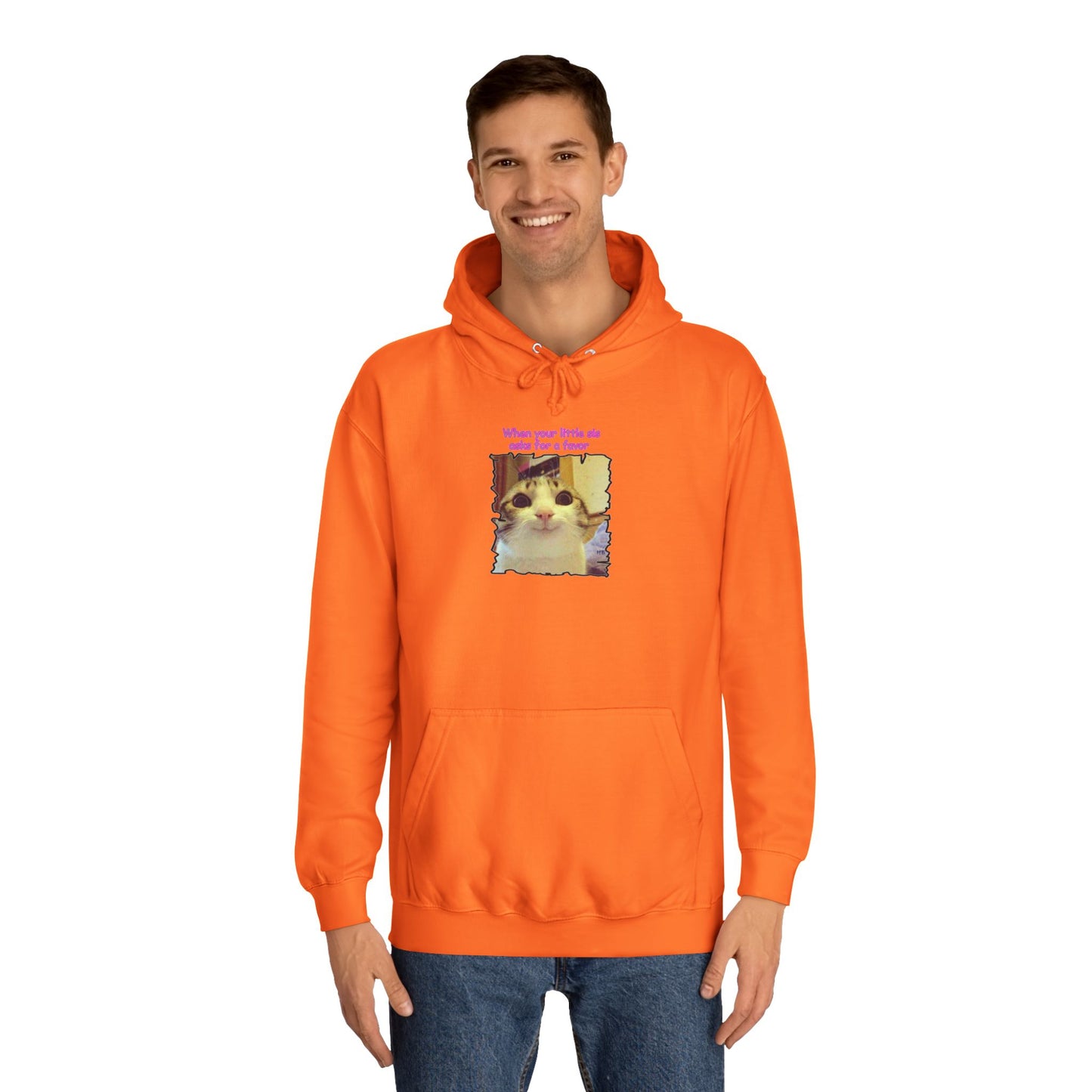 Adorable cat soft eyes like little sister asking for a favor (Hoodie - Cozy and Durable)