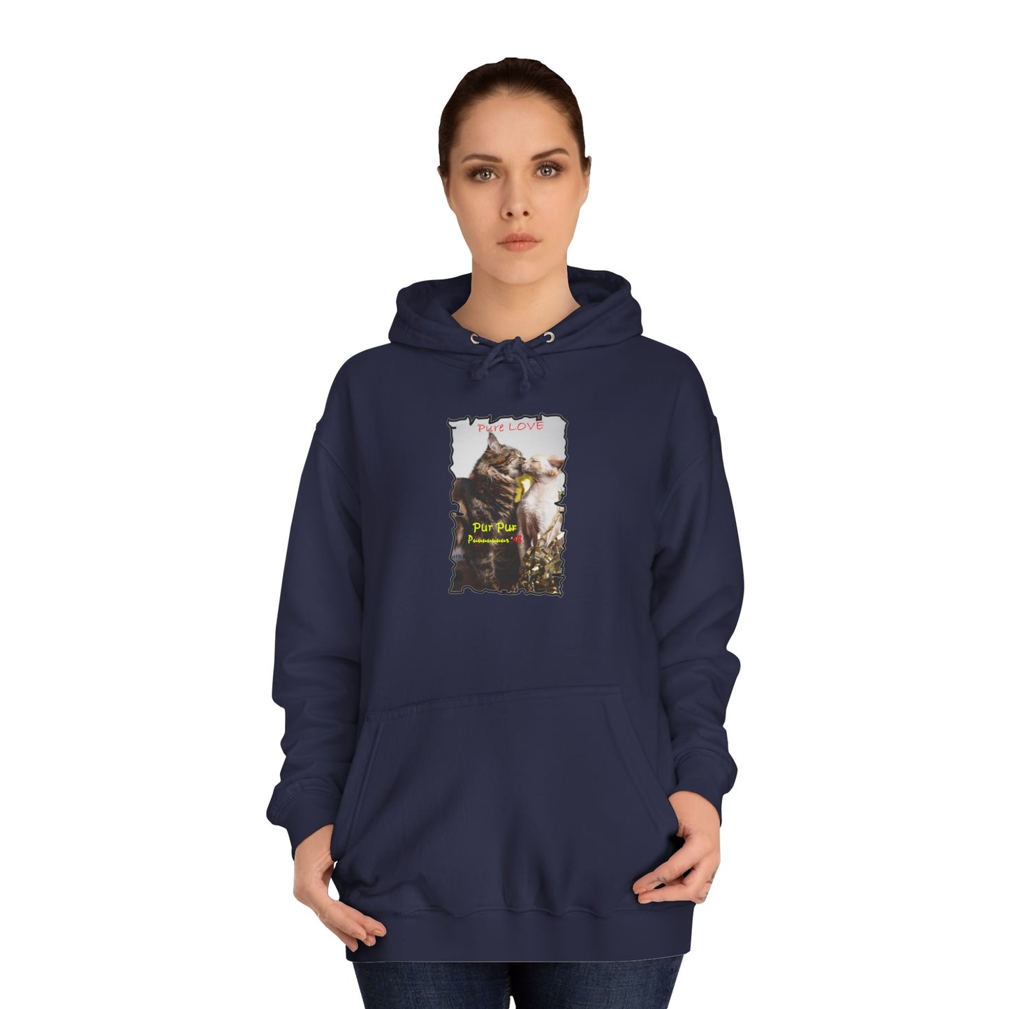 Get Yours Now -- Pure LOVE Cats kissing (Hoodie - Cozy and Durable)