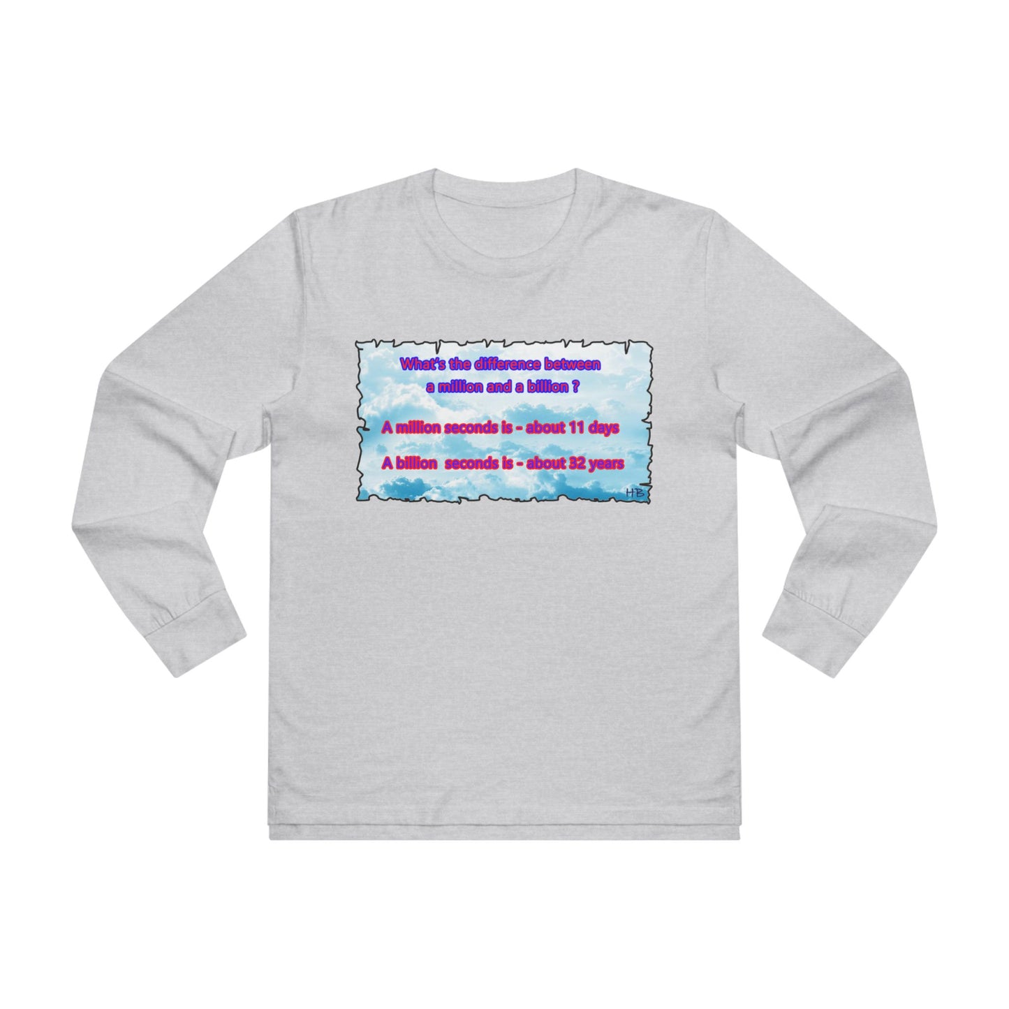 Get Yours Now -- Difference between million and billion calculated in seconds (Men's Base Longsleeve Tee - All-Season Wear)