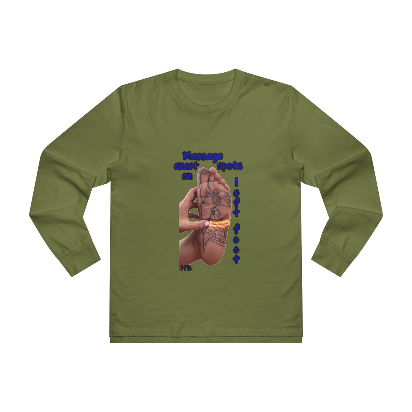 Get Yours Now -- Foot-Palm Wellness Organic Harmony;  Self-Care Holistic Healthwear (Men's Base Longsleeve Tee - All-Season Wear)