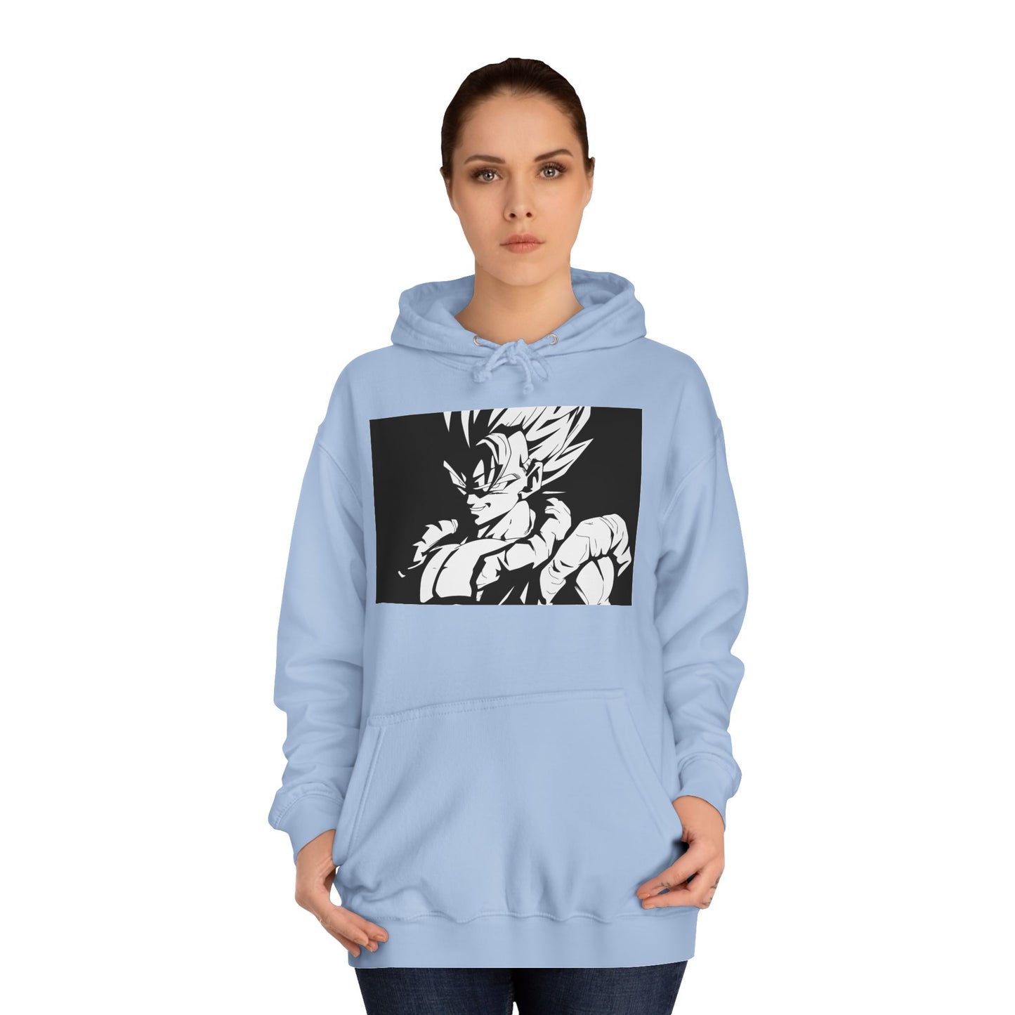 Get Yours Now -- Japanese Superhero anime in black and white (Hoodie - Cozy and Durable)