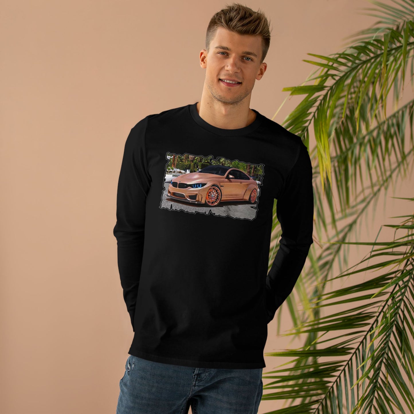 Get Yours Now -- Customized pink BMW M3 (Men's Base Longsleeve Tee - All-Season Wear)