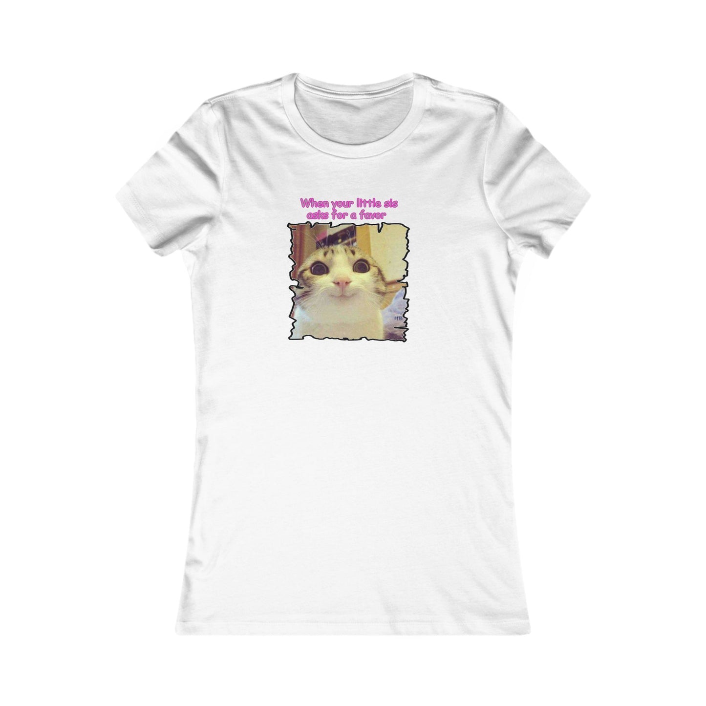 Adorable cat soft eyes like little sister asking for a favor (Women - Premium Cotton Tee)
