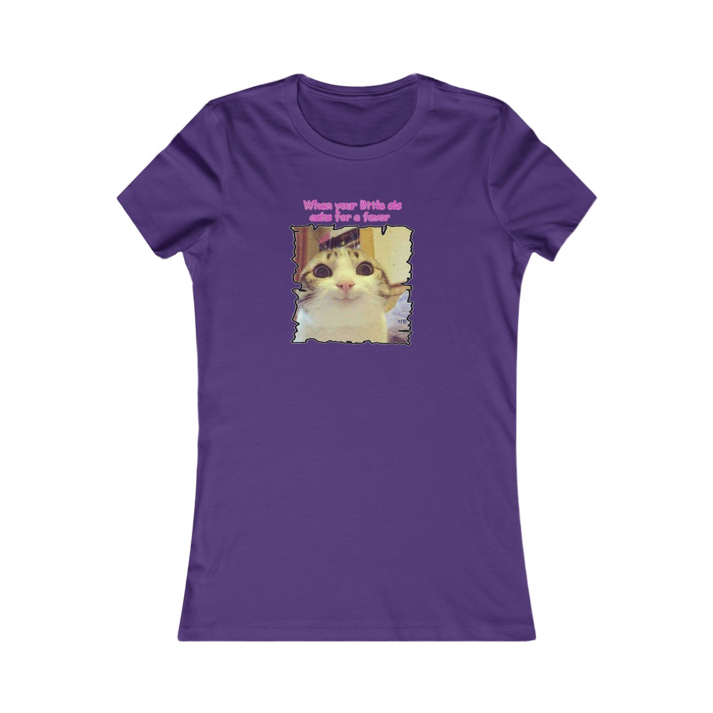 Adorable cat soft eyes like little sister asking for a favor (Women - Premium Cotton Tee)