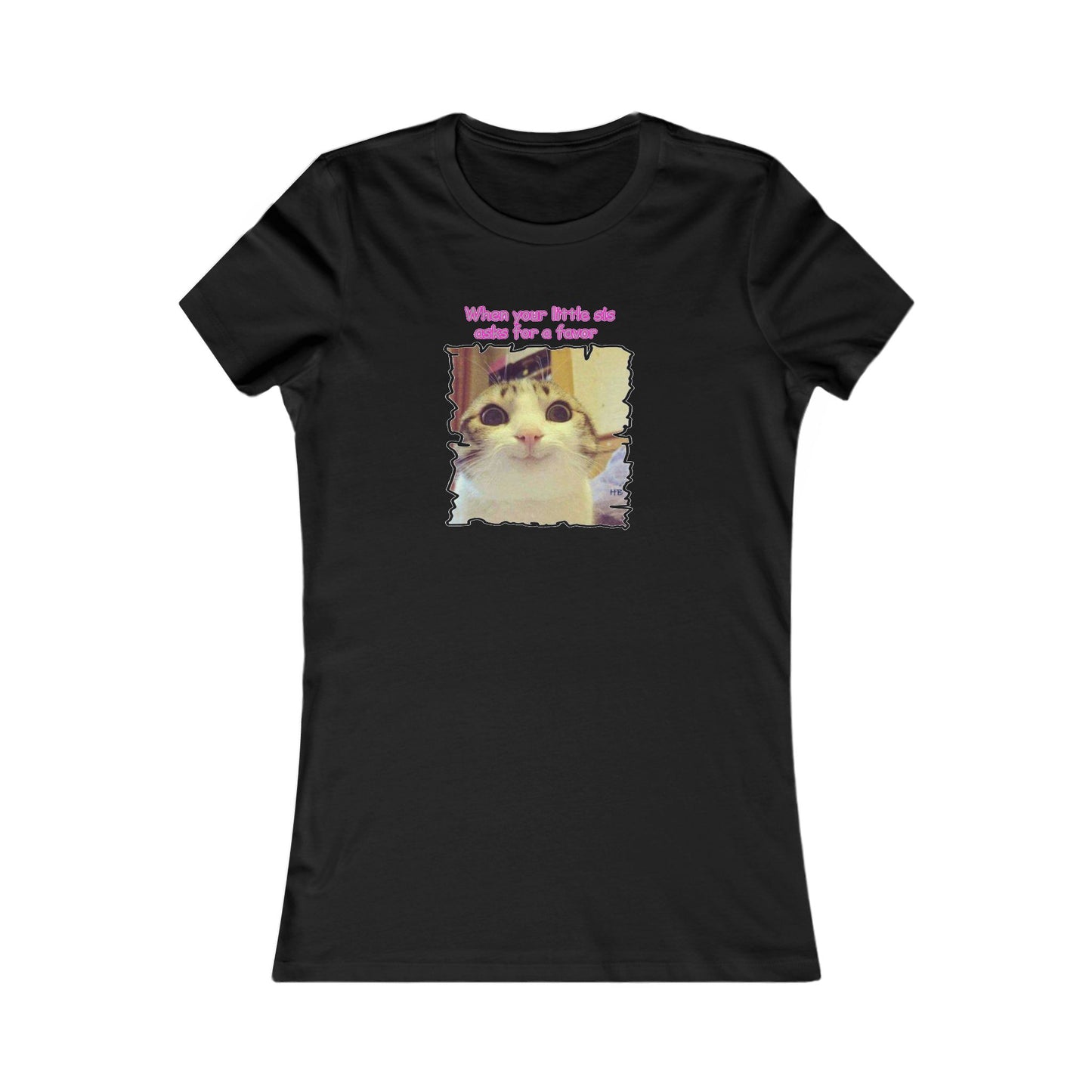 Adorable cat soft eyes like little sister asking for a favor (Women - Premium Cotton Tee)