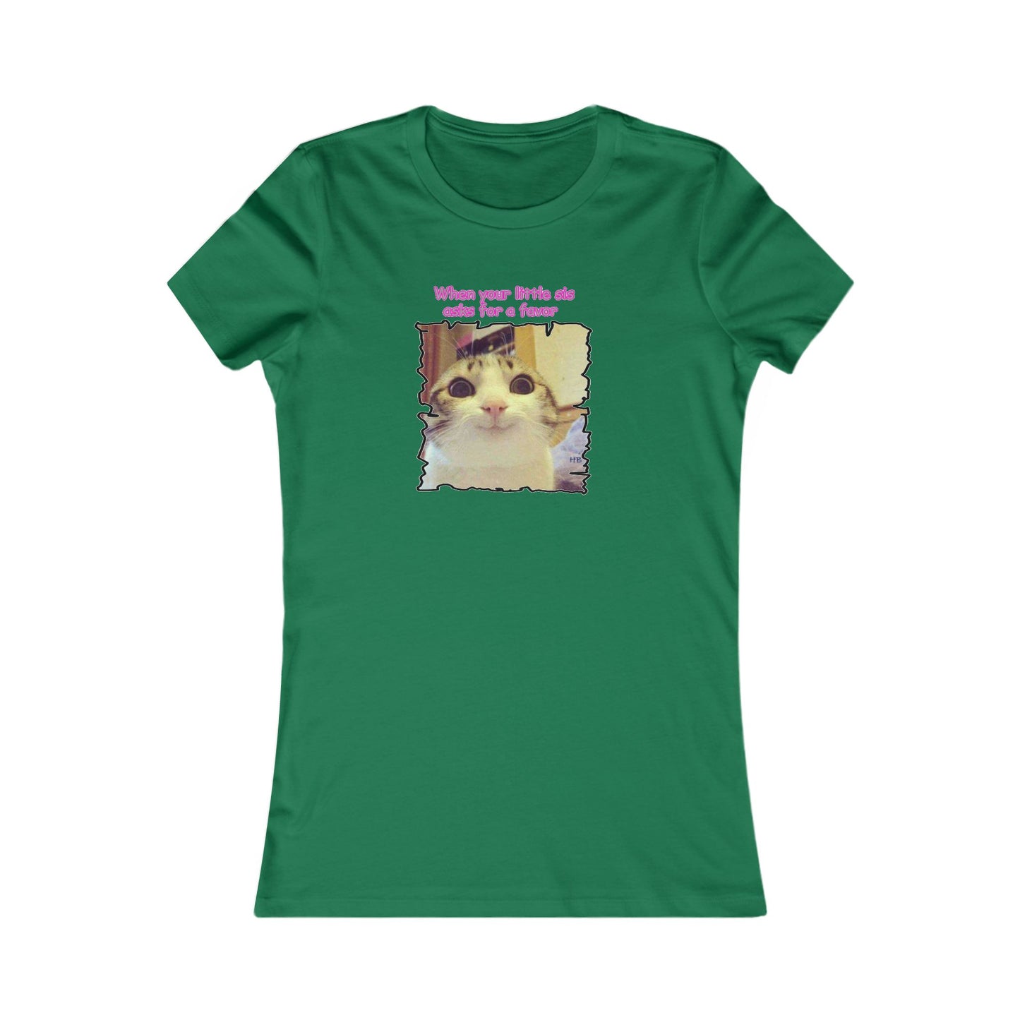Adorable cat soft eyes like little sister asking for a favor (Women - Premium Cotton Tee)