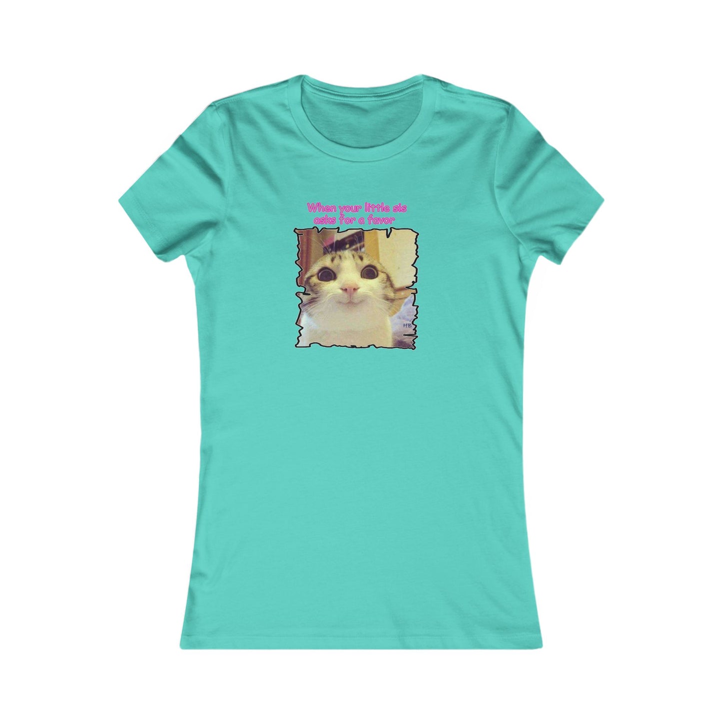 Adorable cat soft eyes like little sister asking for a favor (Women - Premium Cotton Tee)
