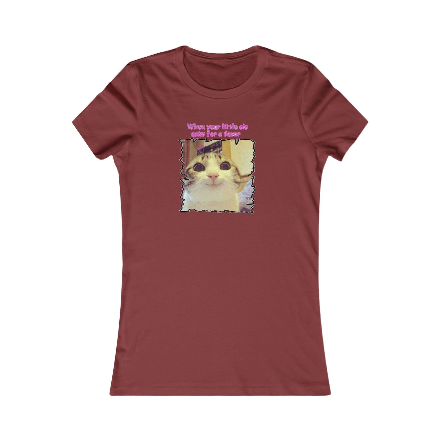 Adorable cat soft eyes like little sister asking for a favor (Women - Premium Cotton Tee)