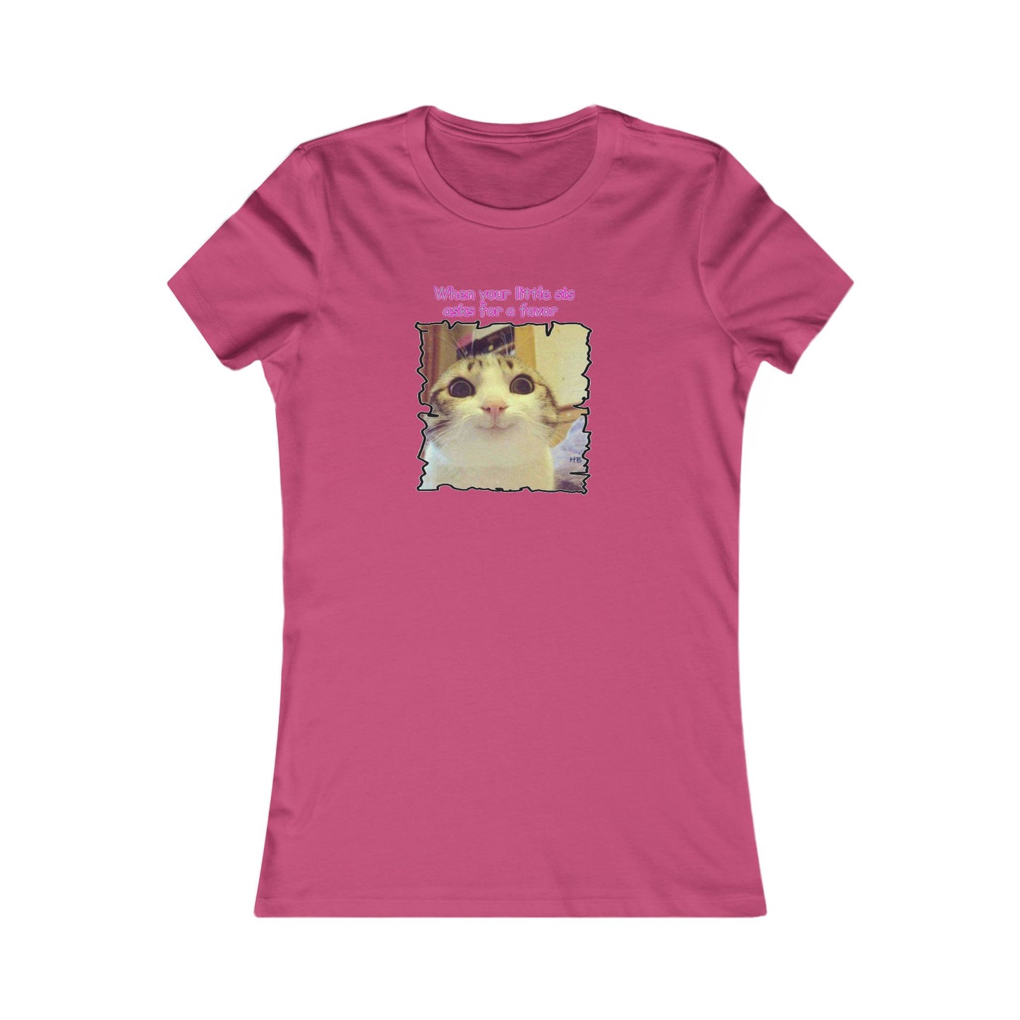 Adorable cat soft eyes like little sister asking for a favor (Women - Premium Cotton Tee)