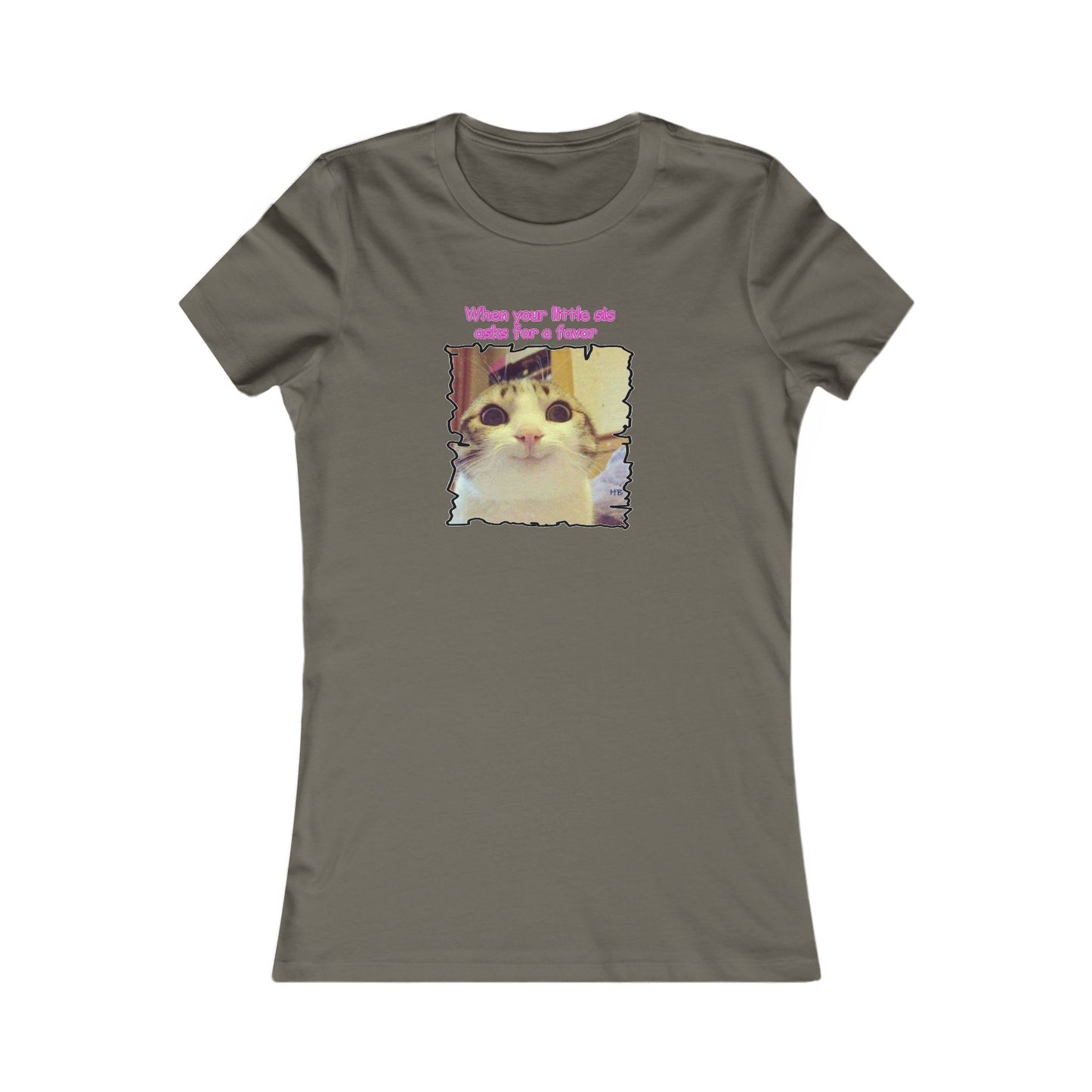 Adorable cat soft eyes like little sister asking for a favor (Women - Premium Cotton Tee)