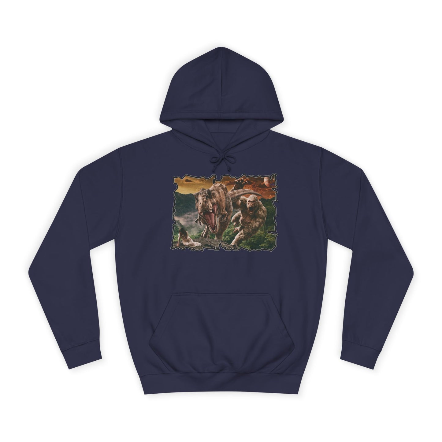 Get Yours Now -- Gorilla vs T-Rex saving woman in distress  (Hoodie - Cozy and Durable)