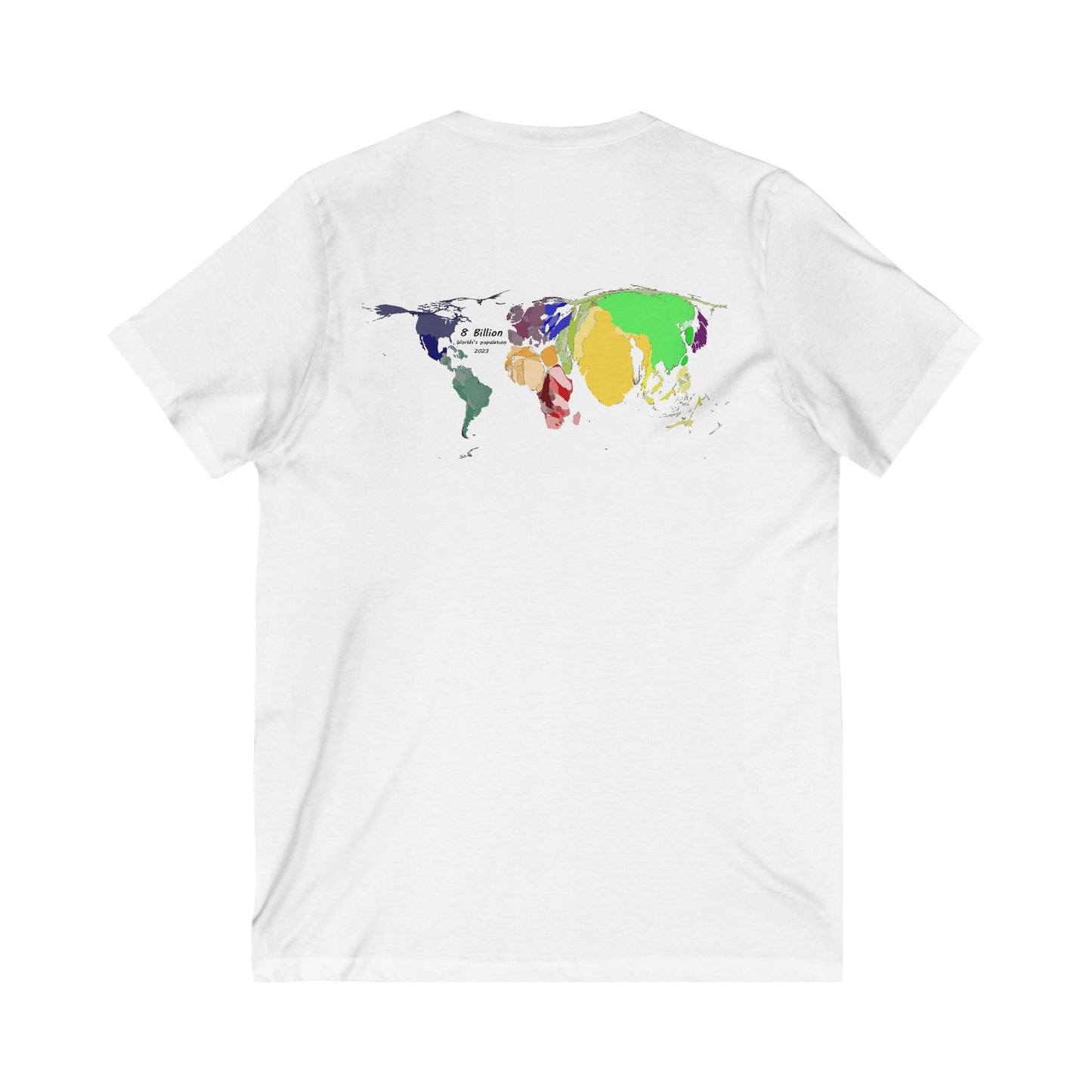 Global density world population (Unisex Jersey Short Sleeve V-neck - Comfortable Everyday Wear)