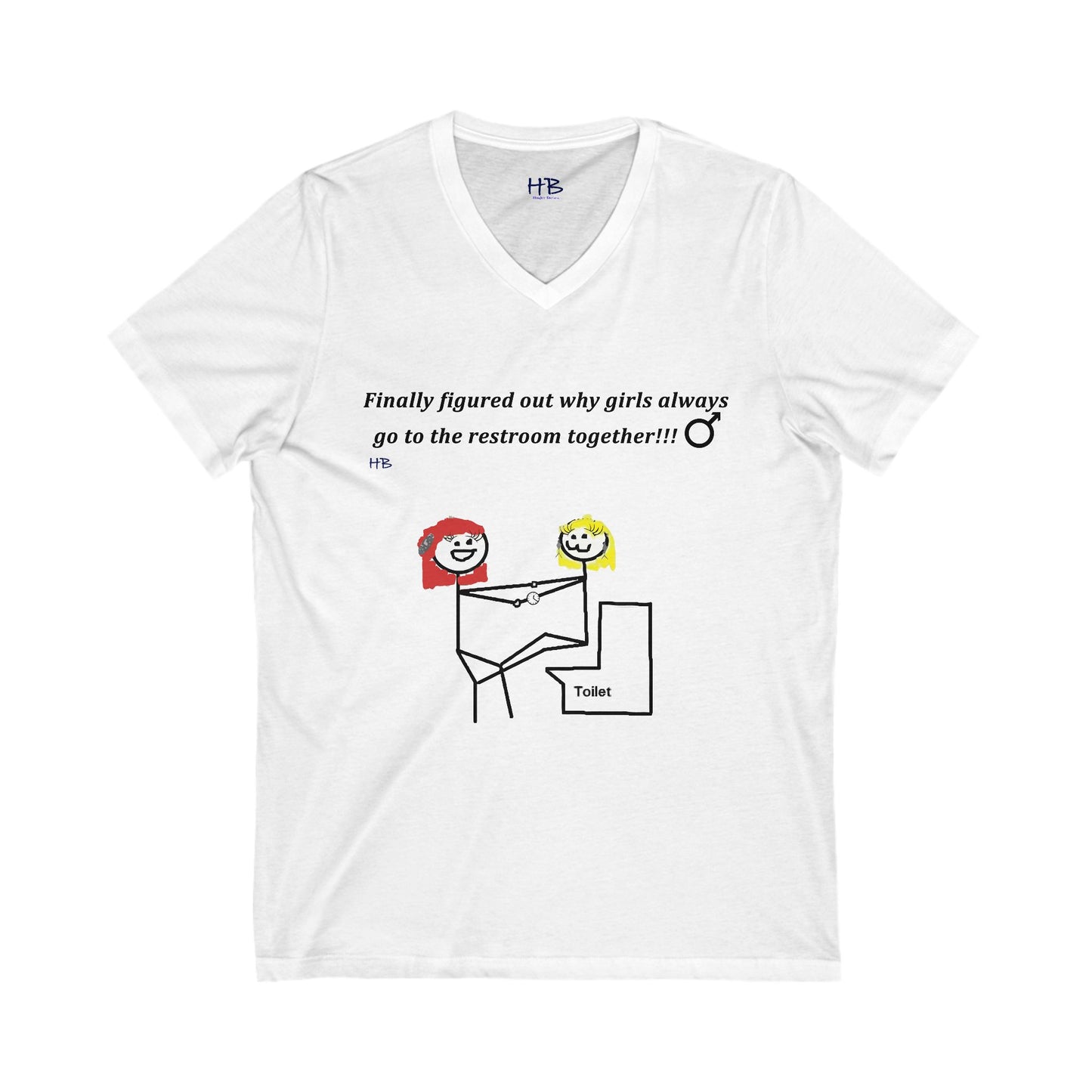 Humorous Restroom Companions Revelations (Unisex Jersey Short Sleeve V-neck - Comfortable Everyday Wear)