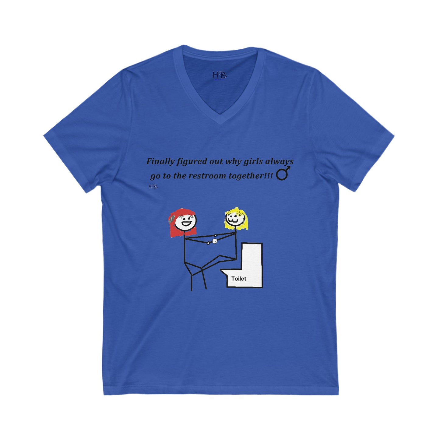 Humorous Restroom Companions Revelations (Unisex Jersey Short Sleeve V-neck - Comfortable Everyday Wear)
