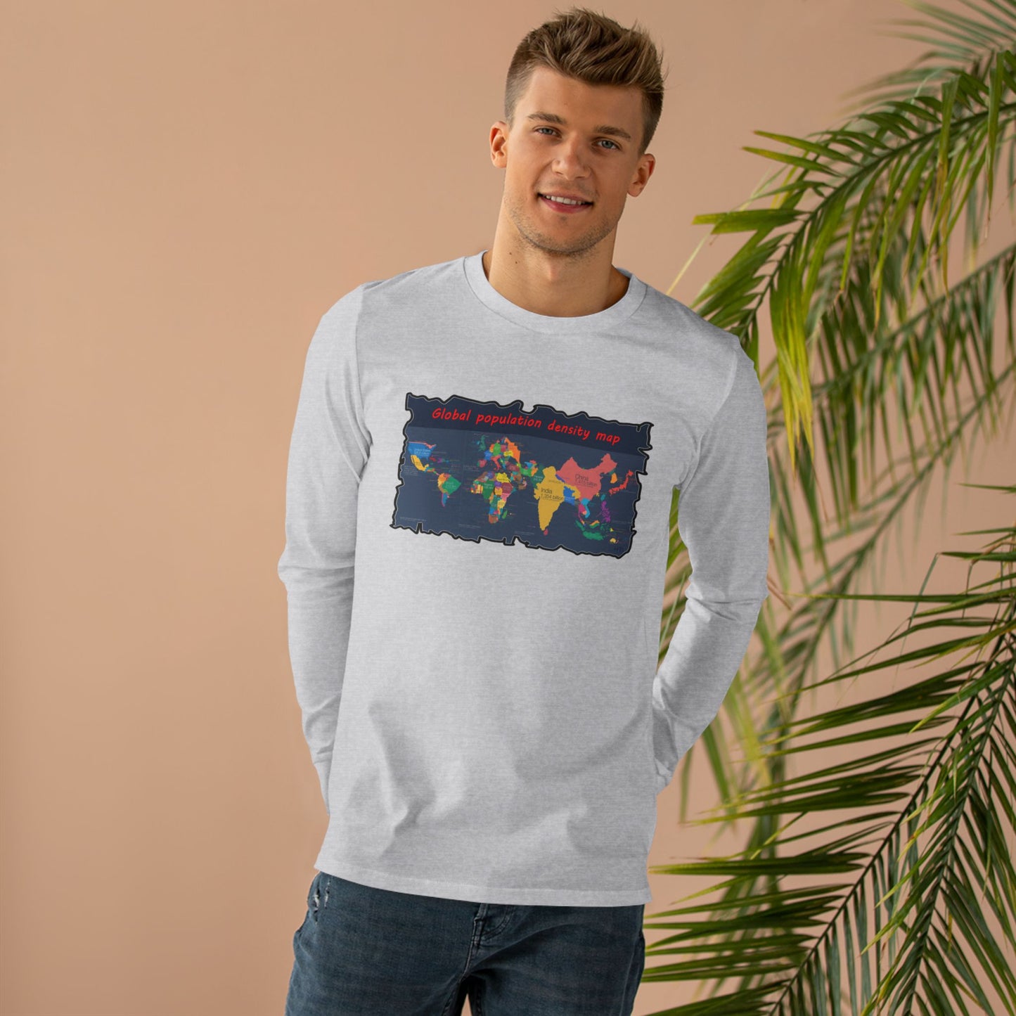 Get Yours Now -- Global density world population (Men's Base Longsleeve Tee - All-Season Wear)