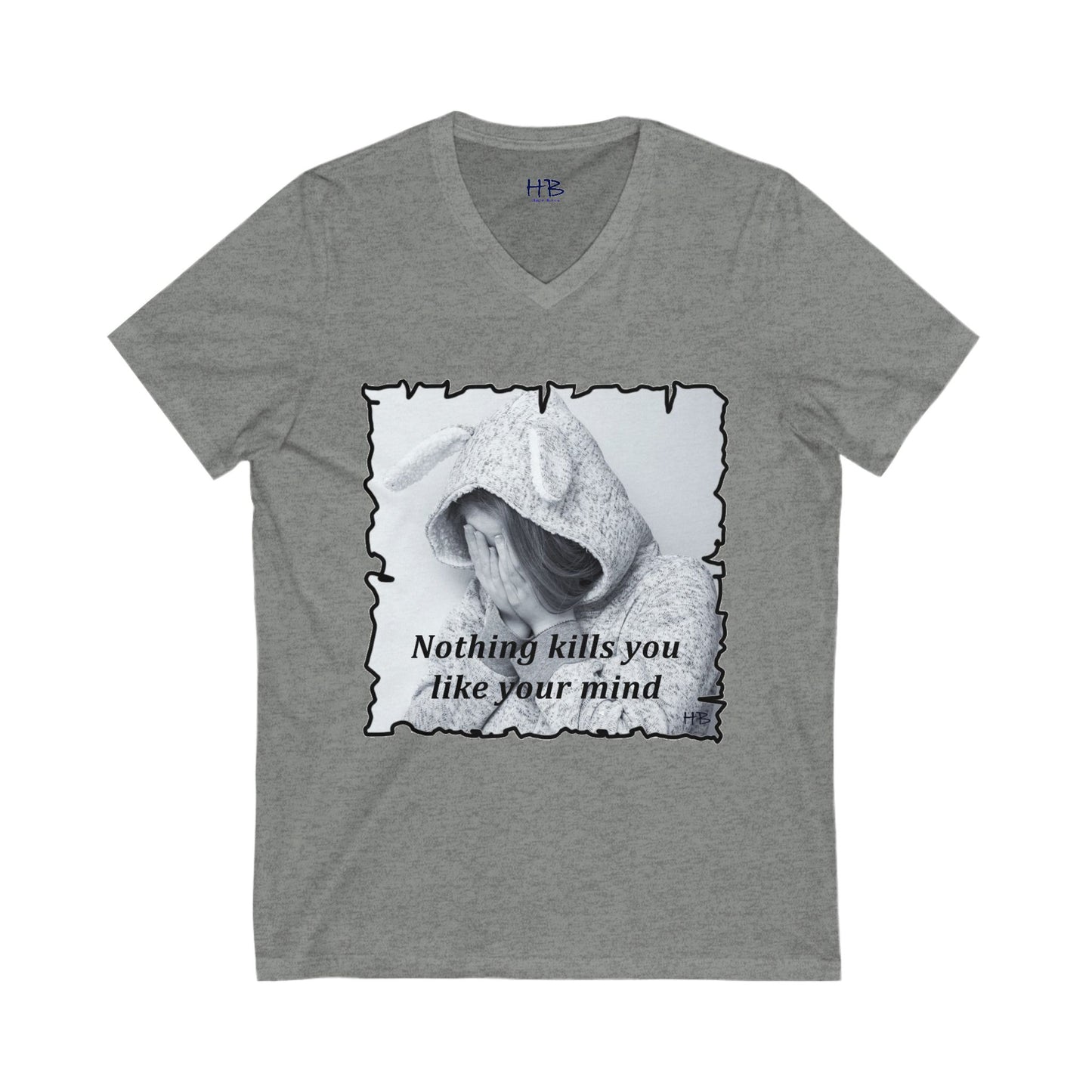 Mental Fortress brings Inner Peace (Unisex Jersey Short Sleeve V-neck - Comfortable Everyday Wear)