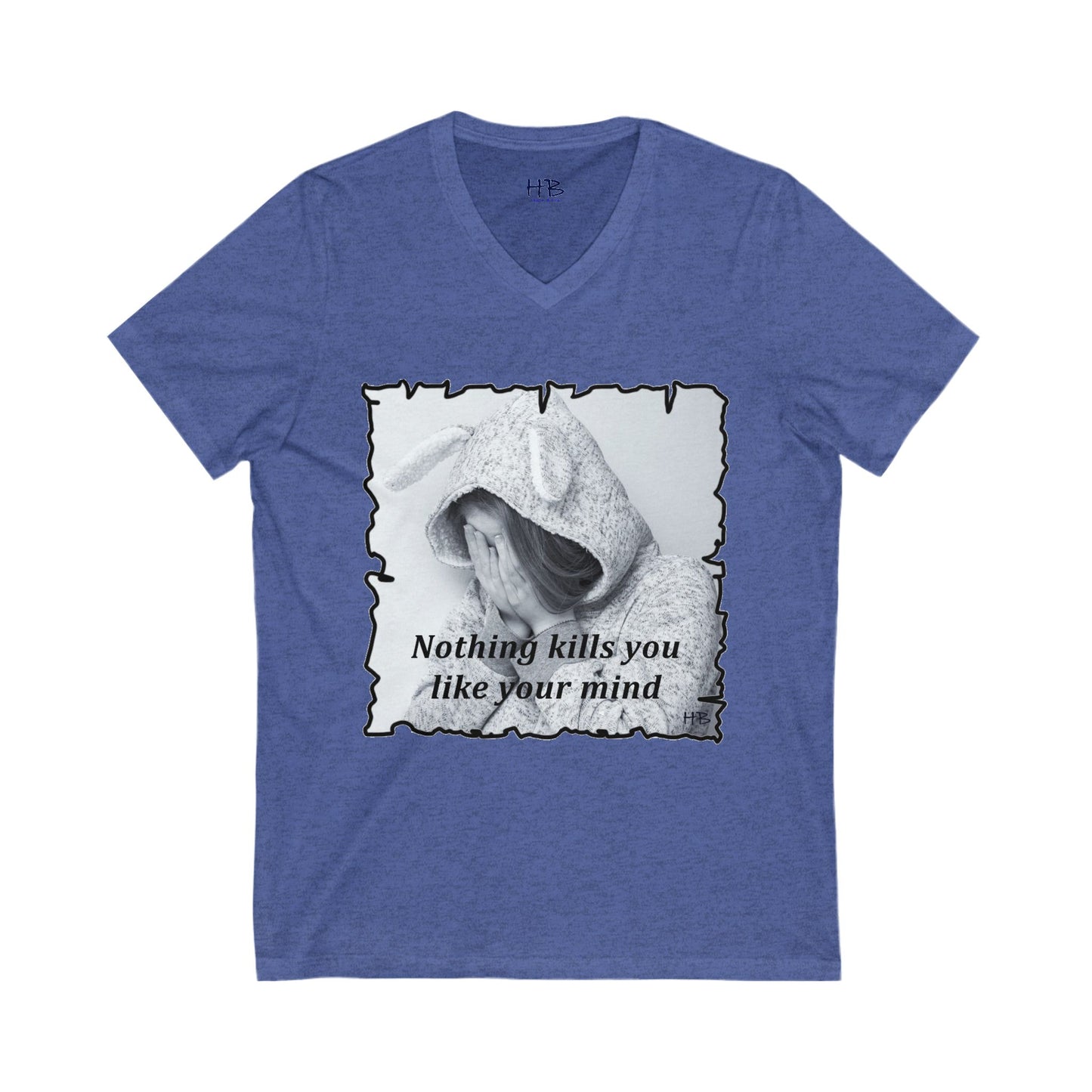 Mental Fortress brings Inner Peace (Unisex Jersey Short Sleeve V-neck - Comfortable Everyday Wear)