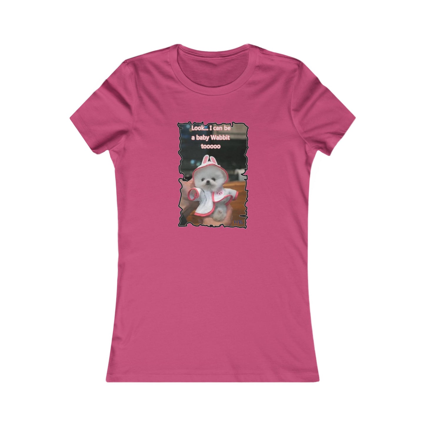 Bichon Maltese puppy dressed in a cute rabbit costume (Women - Premium Cotton Tee)