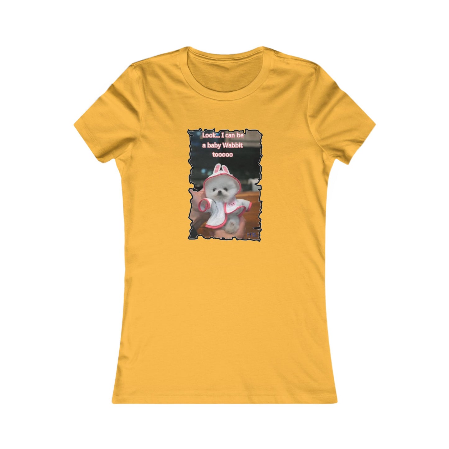 Bichon Maltese puppy dressed in a cute rabbit costume (Women - Premium Cotton Tee)