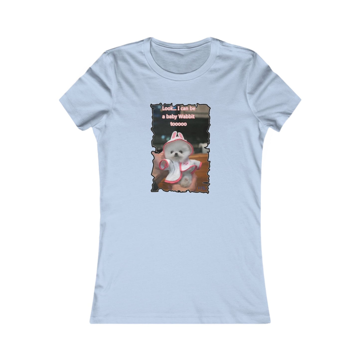 Bichon Maltese puppy dressed in a cute rabbit costume (Women - Premium Cotton Tee)
