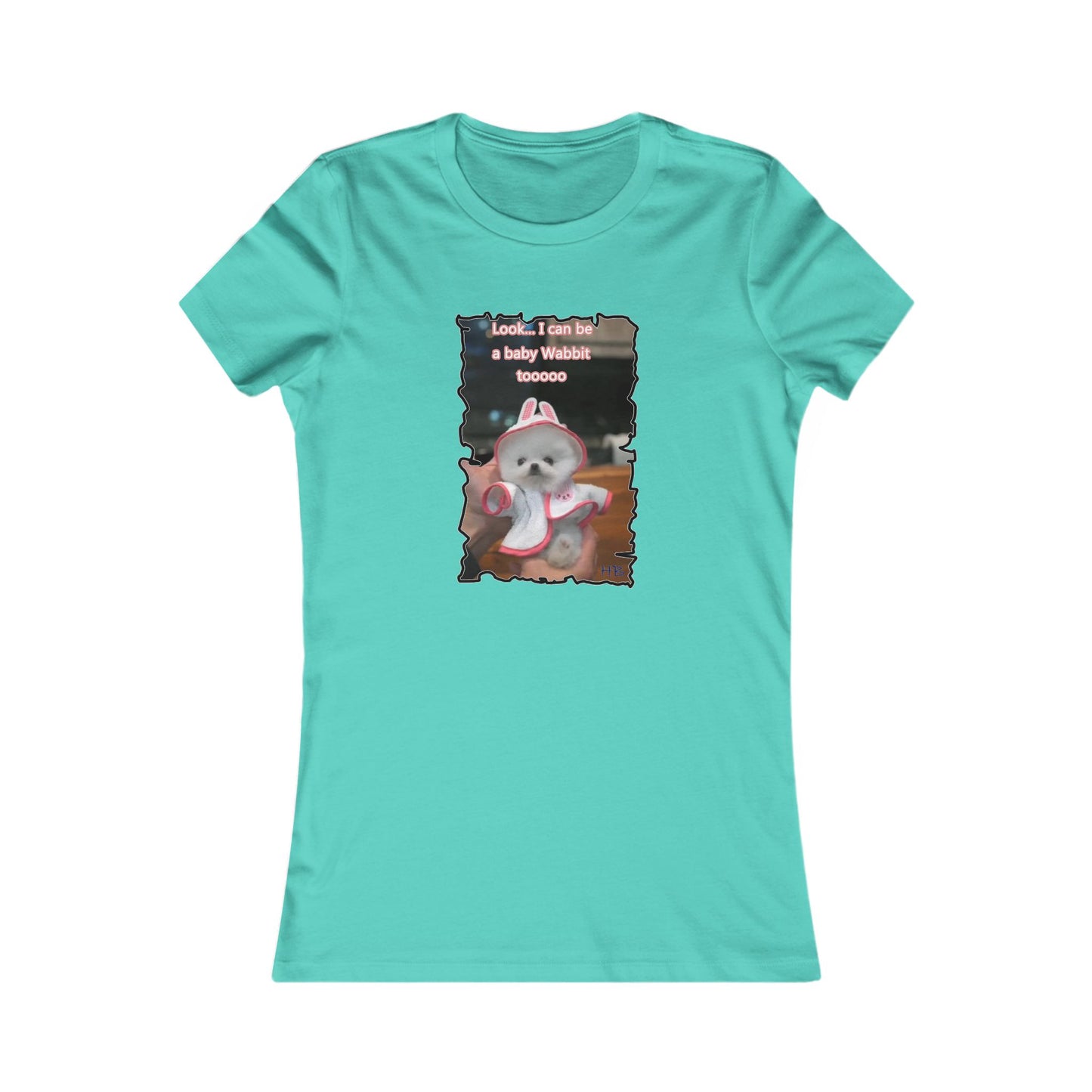 Bichon Maltese puppy dressed in a cute rabbit costume (Women - Premium Cotton Tee)