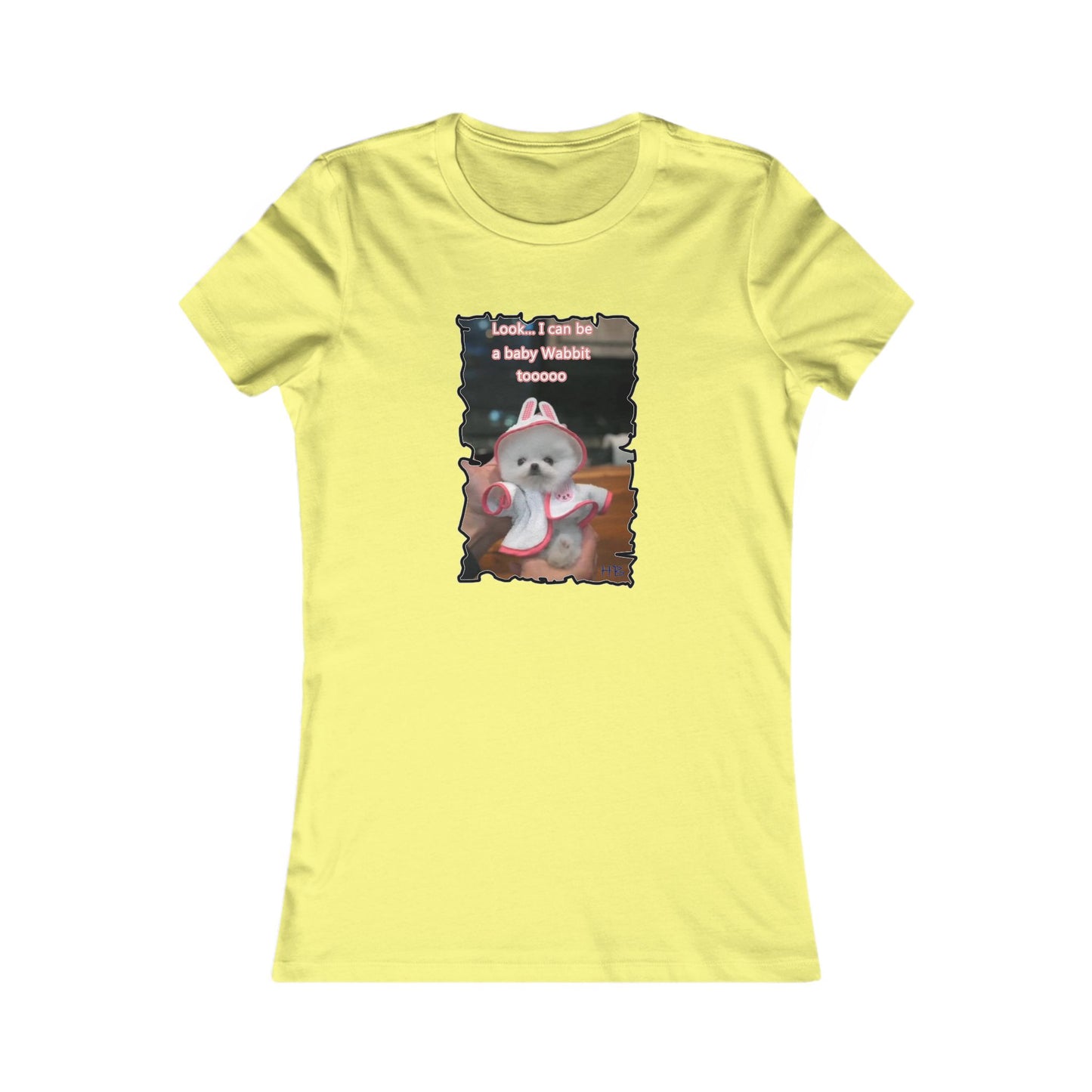 Bichon Maltese puppy dressed in a cute rabbit costume (Women - Premium Cotton Tee)