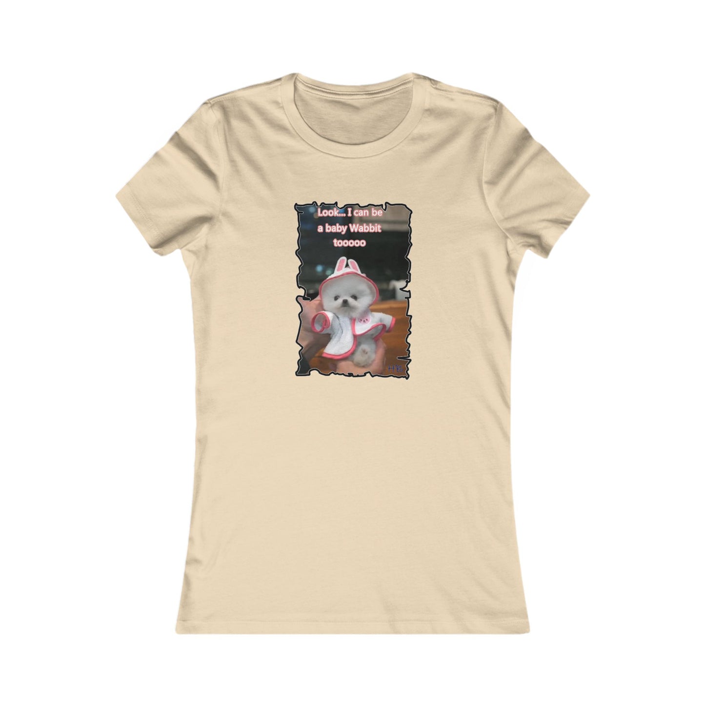 Bichon Maltese puppy dressed in a cute rabbit costume (Women - Premium Cotton Tee)