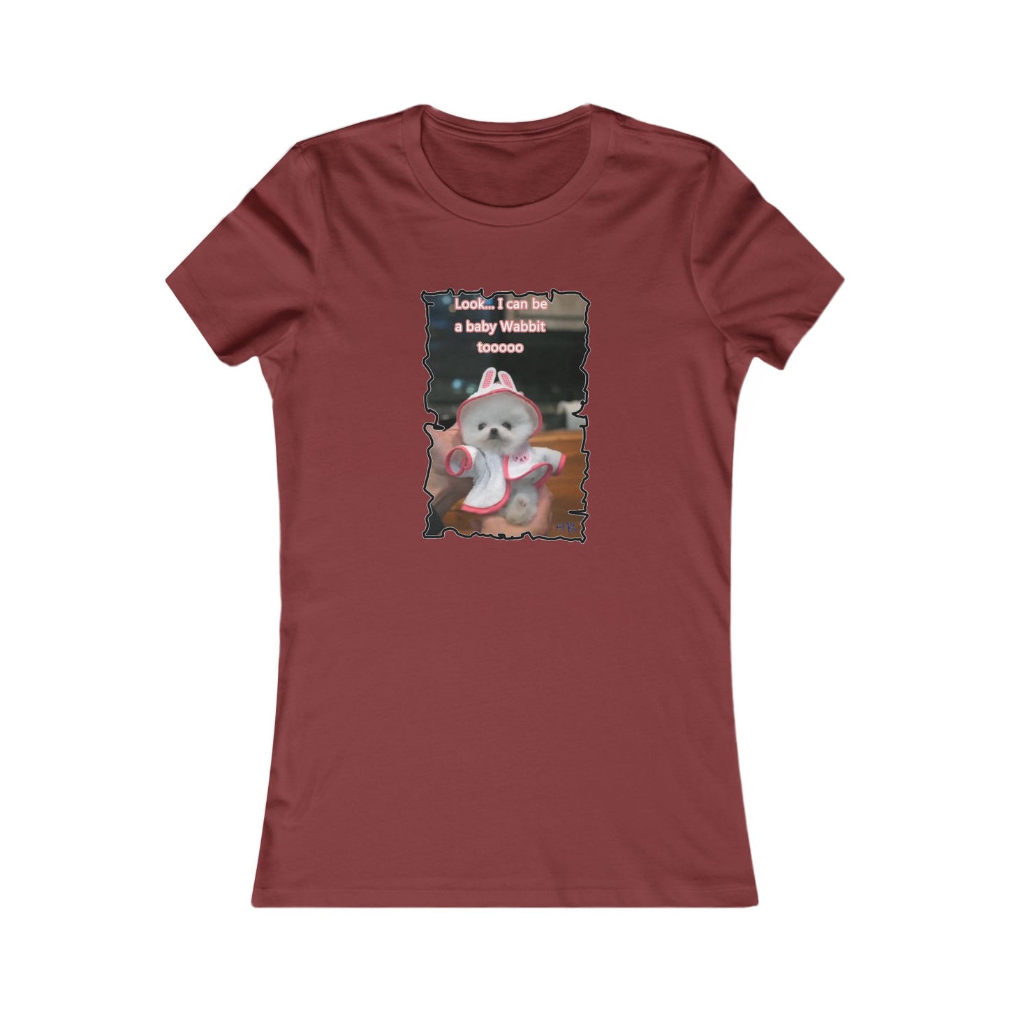 Bichon Maltese puppy dressed in a cute rabbit costume (Women - Premium Cotton Tee)