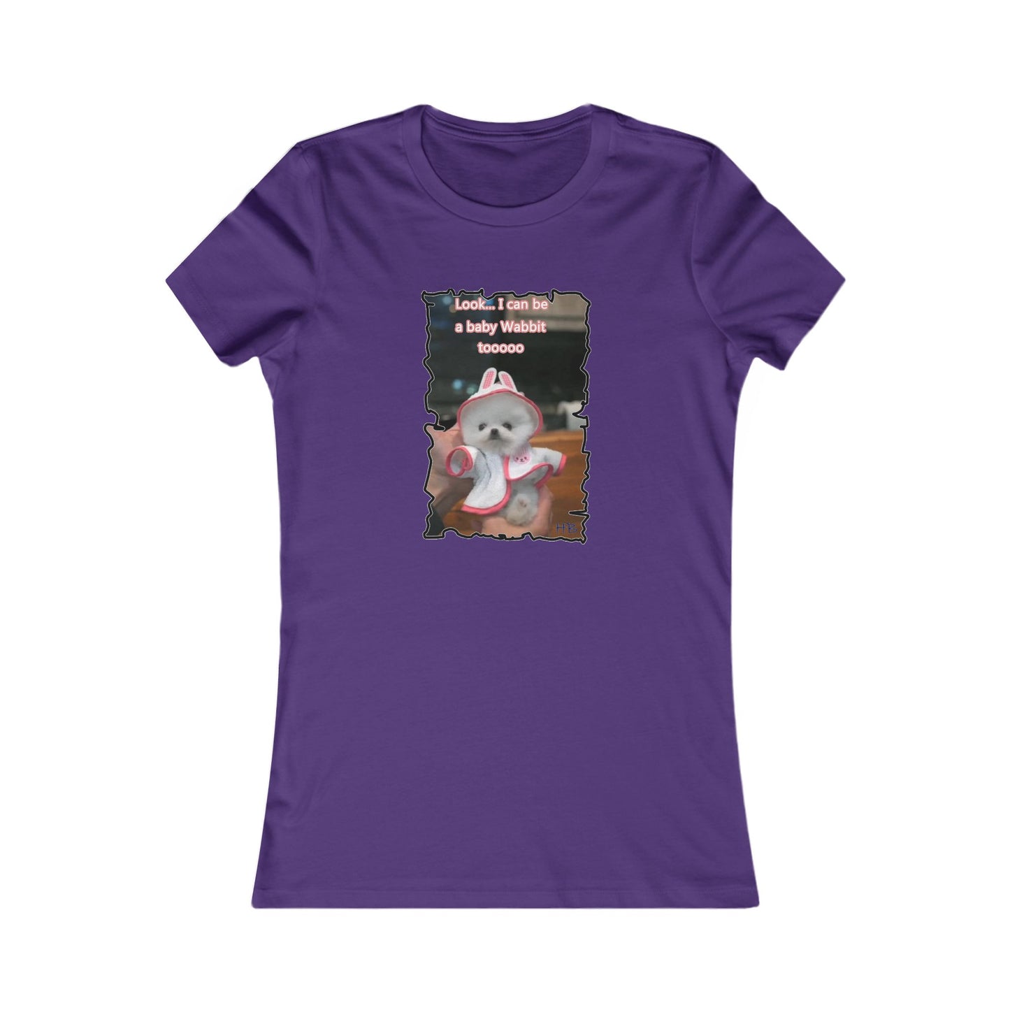 Bichon Maltese puppy dressed in a cute rabbit costume (Women - Premium Cotton Tee)