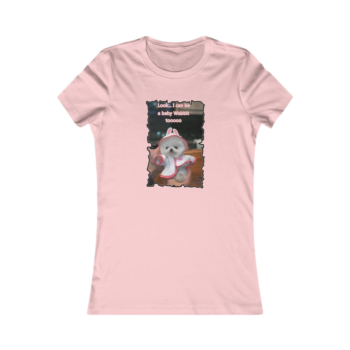 Bichon Maltese puppy dressed in a cute rabbit costume (Women - Premium Cotton Tee)