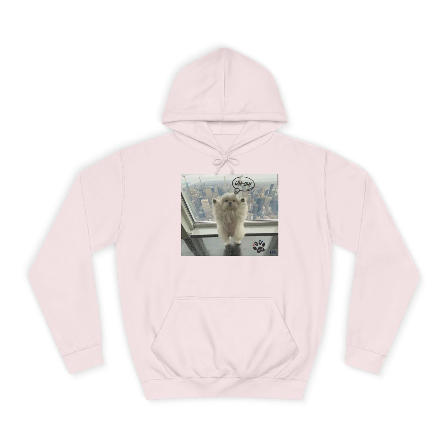 Bichon Maltese paws in the air in trouble with K9 dog patrol (Hoodie - Cozy and Durable)