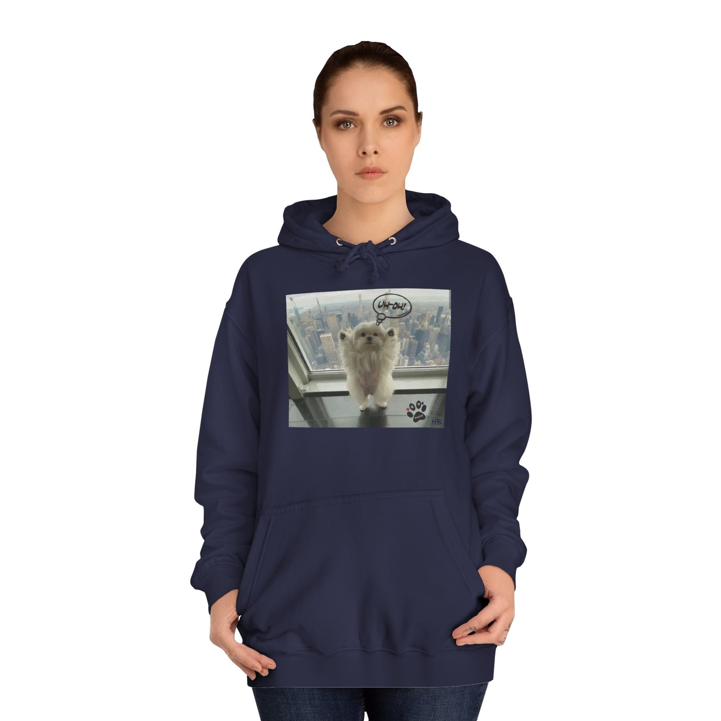 Bichon Maltese paws in the air in trouble with K9 dog patrol (Hoodie - Cozy and Durable)