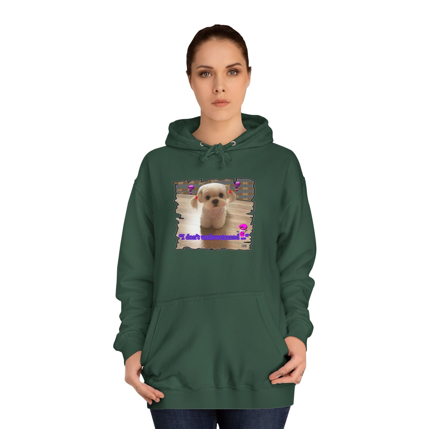 Baby Bichon Maltese with cluelessness innocent look "I don't undoustaaaand" (Hoodie - Cozy and Durable)