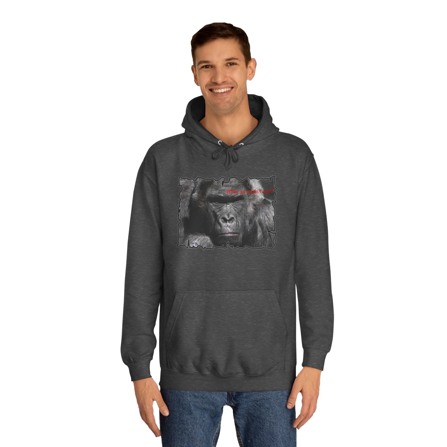 Get Yours Now -- Fearless Fierce Frown and Bold Gorilla Power What ya lookin' at? (Hoodie - Cozy and Durable)